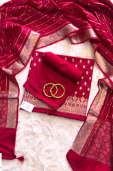 Arakth Wine Banarasi Zariwork in Pure Chiniya Silk Unstitched Salwar Suit